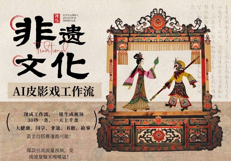 AI一键生成民俗文化非遗皮影戏视频，一刀不剪无需剪辑，30S一条，一天上百条，流量财富嘎嘎猛-创享网