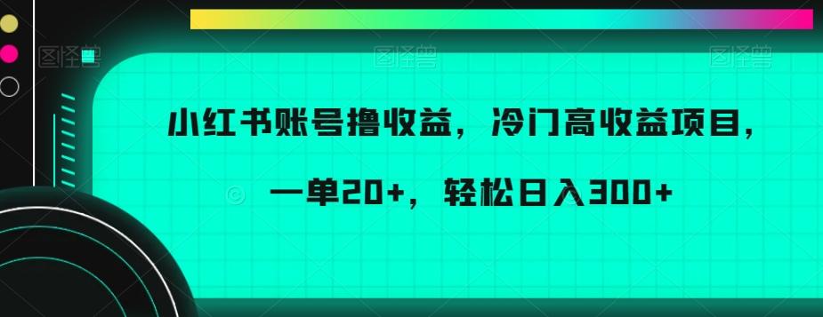 小红书账号撸收益，冷门高收益项目，一单20+，轻松日入300+【揭秘】 - 创享网-创享网