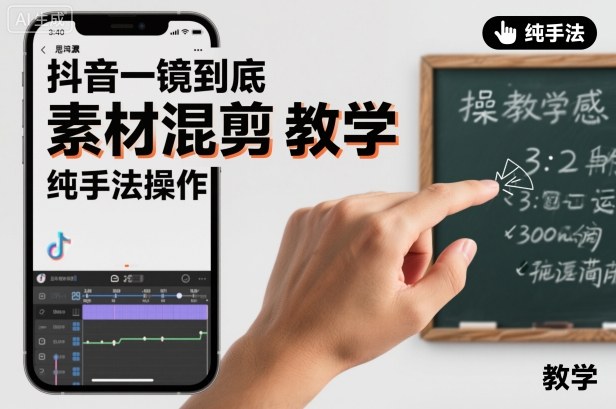抖音一镜到底素材混剪教学，纯手法操作-创享网