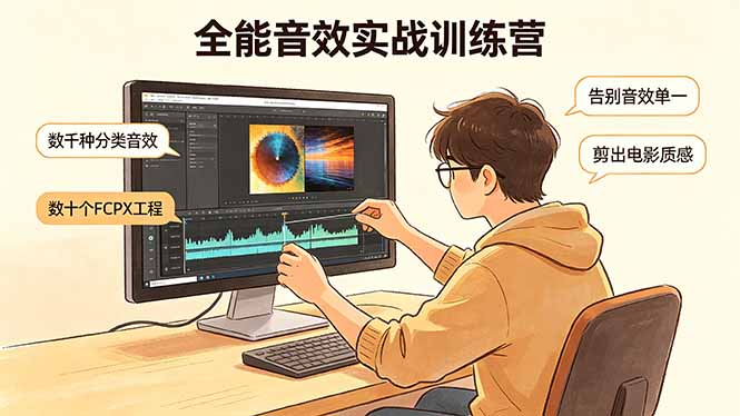 全能音效实战训练营：数千种分类音效+数十个FCPX工程，告别音效单一，剪出电影质感 - 创享网-创享网