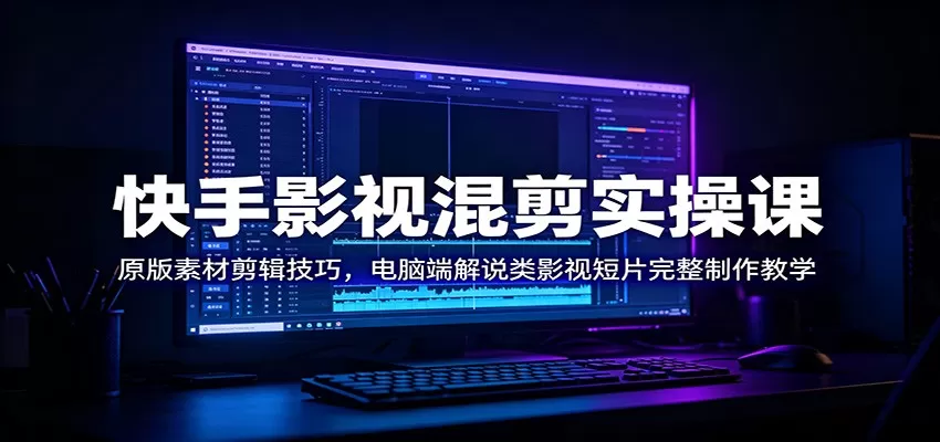 快手影视混剪实操课｜原版素材剪辑实操，电脑端解说影视短片全流程制作教学-创享网