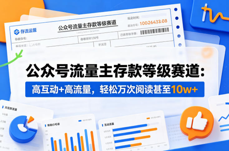 公众号流量主之存款等级赛道，高互动+高流量，轻松达到万次阅读，甚至10w+ - 创享网-创享网