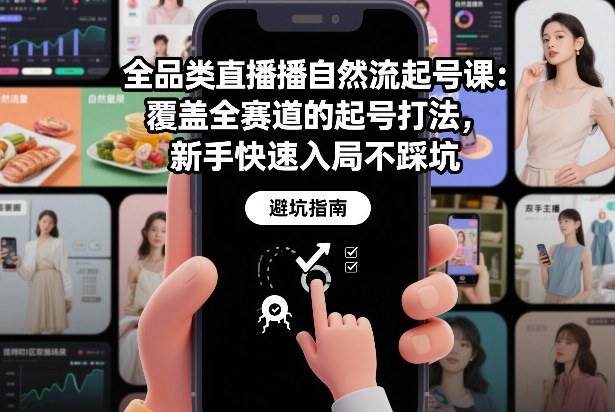 全品类直播自然流起号课：覆盖全赛道的起号打法，新手快速入局不踩坑-创享网