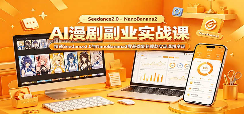 AI漫剧副业实战课：精通Seedance2.0与NanoBanana2零基础复刻爆款实现涨粉变现 - 创享网-创享网