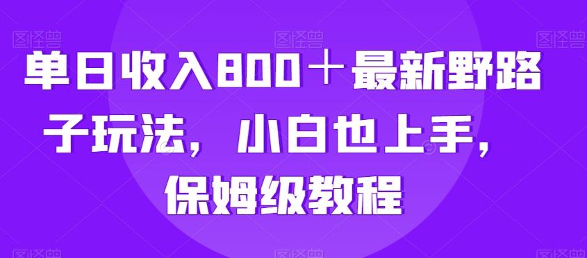单日收入800＋最新野路子玩法，小白也上手，保姆级教程 - 创享网-创享网