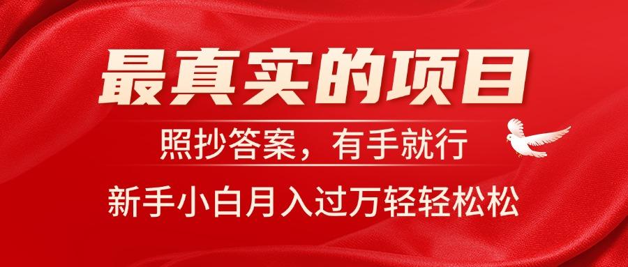 最真实的项目，照抄答案，有手就行，新手小白月入过万轻轻松松 - 创享网-创享网