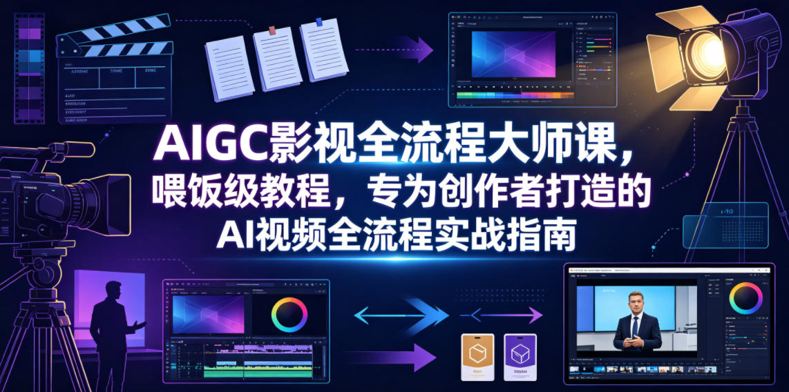 AIGC影视全流程大师课，喂饭级教程，专为创作者打造的AI视频全流程实战指南 - 创享网-创享网