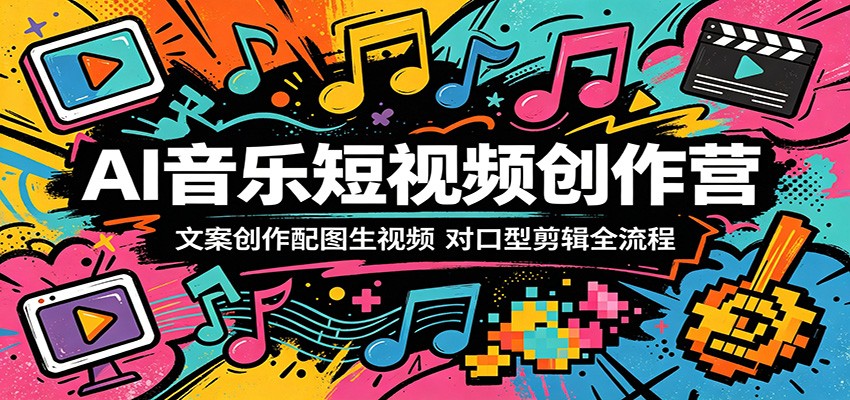 AI音乐短视频创作营：文案创作配图生视频，对口型剪辑全流程-创享网