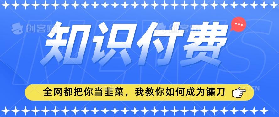 2024最新知识付费项目，小白也能轻松入局，全网都在教你做项目，我教你做镰刀【揭秘】 - 创享网-创享网