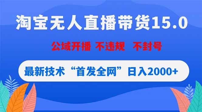 淘宝无人直播带货15.0，不封号，不违规，公域玩法，首发全网日入2000+ - 创享网-创享网