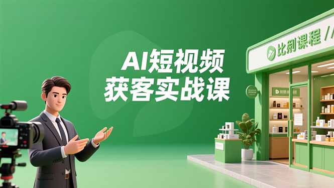 AI短视频获客实战课,数字人创作、实体行业应用、精准引流,30天获取客源月入6万+-创享网