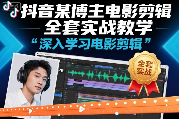 抖音某博主电影剪辑全套实战教学,深入学习电影剪辑-创享网