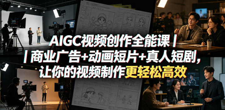 AIGC视频创作全能课｜商业广告+动画短片+真人短剧，让你的视频制作更轻松高效-创享网
