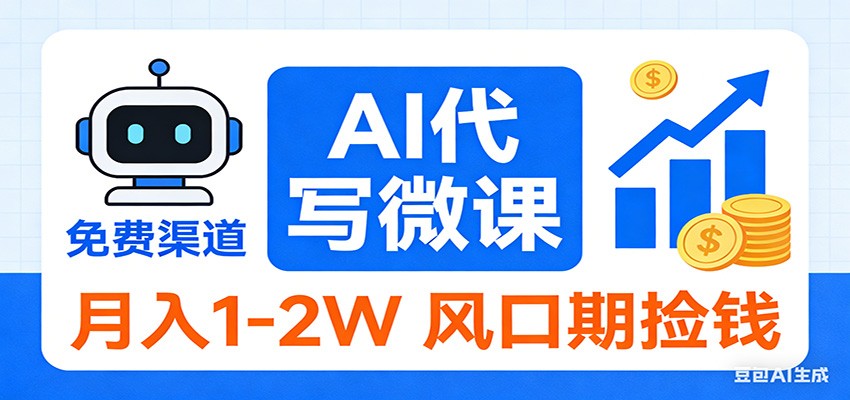 2026告别打工！AI 代写微课，提供免费渠道，月入 1-2W 风口期捡钱 - 创享网-创享网