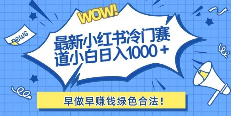 最新小红书冷门赛道日入1000+一部手机小白轻松 - 创享网-创享网