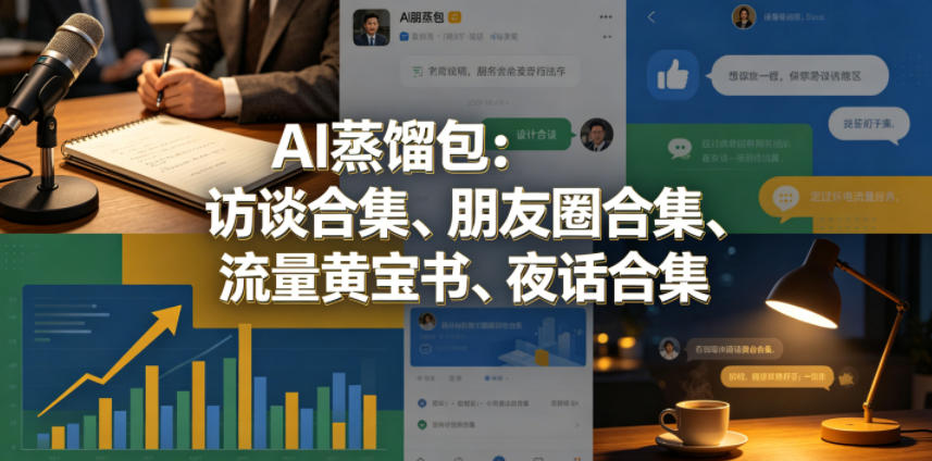 AI蒸馏包：访谈合集、朋友圈合集、流量黄宝书、夜话合集【文档】-创享网