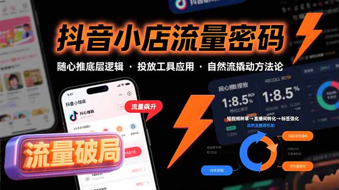 抖音小店流量密码，随心推底层逻辑，投放工具应用，自然流撬动核心方法论 - 创享网-创享网