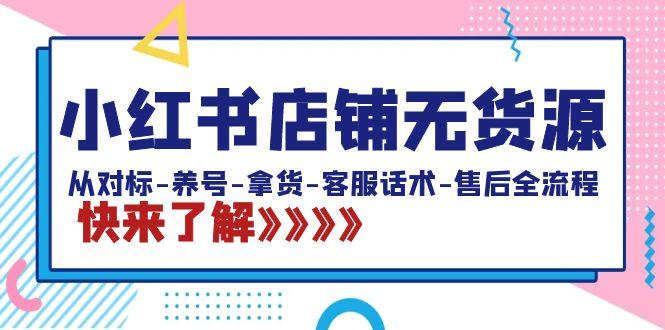 小红书店铺无货源：从对标-养号-拿货-客服话术-售后全流程(20节课) - 创享网-创享网