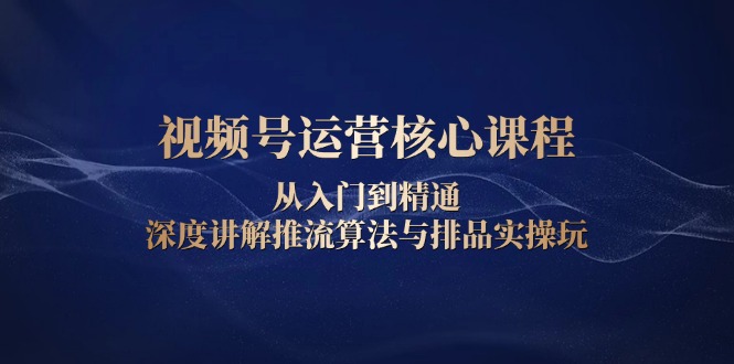 视频号运营核心课程，从入门到精通，深度讲解推流算法与排品实操玩 - 创享网-创享网