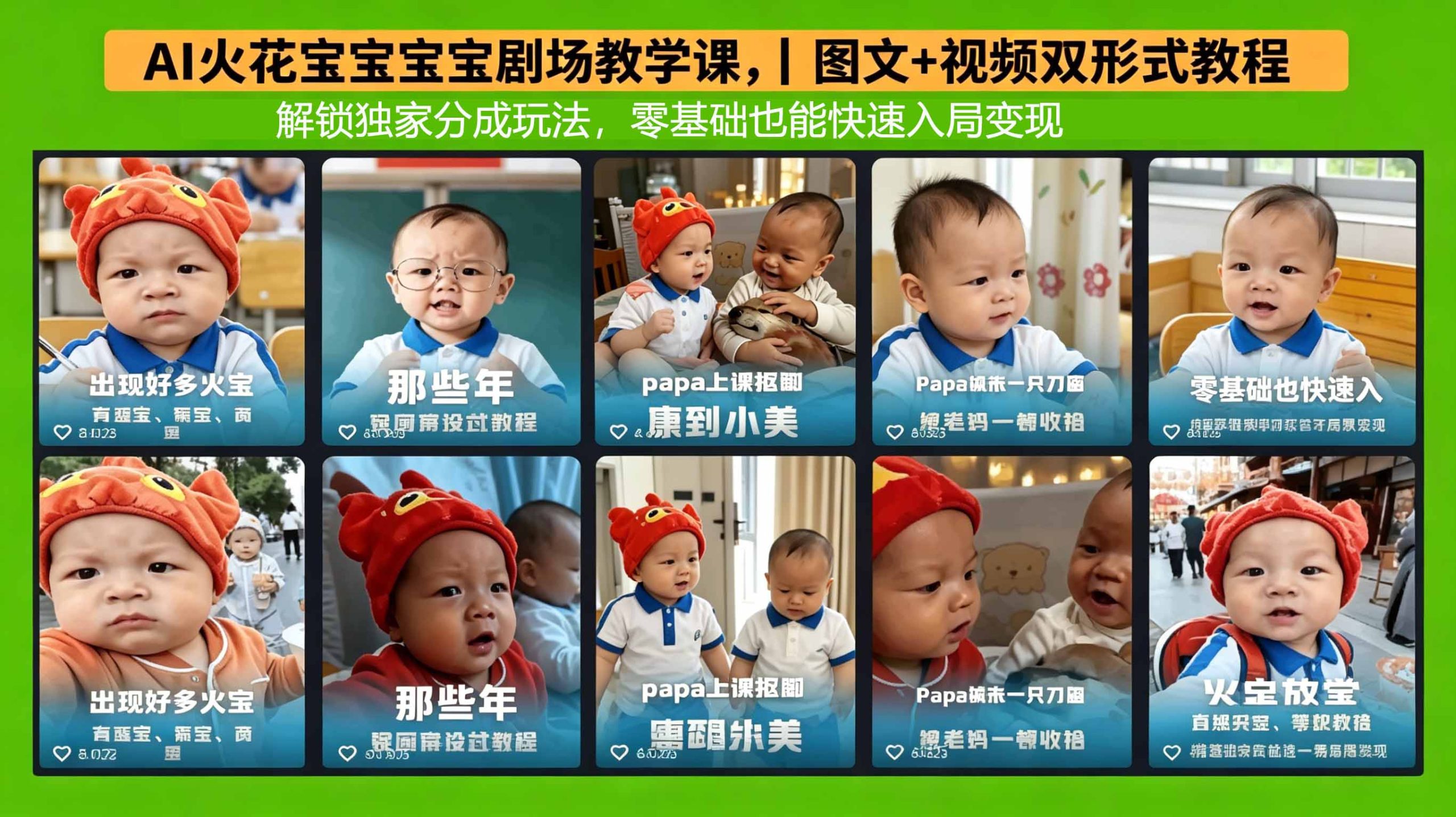 AI火花宝宝宝宝剧场教学课，图文+视频双形式教程，解锁独家分成玩法，零基础也能快速入局变现-创享网