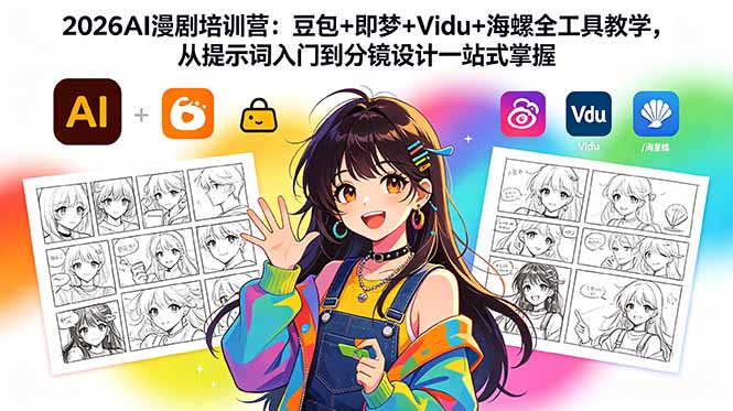 2026AI漫剧培训营：豆包+即梦+Vidu+海螺全工具教学，从提示词入门到分镜设计一站式掌握-创享网