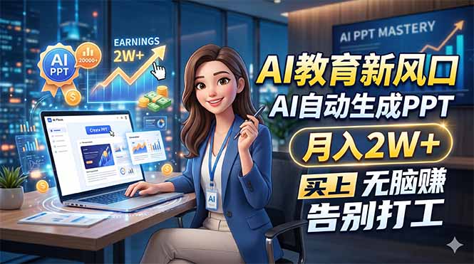 AI教育新风口，AI自动生成PPT，月入2W+，无脑赚，告别打工 - 创享网-创享网