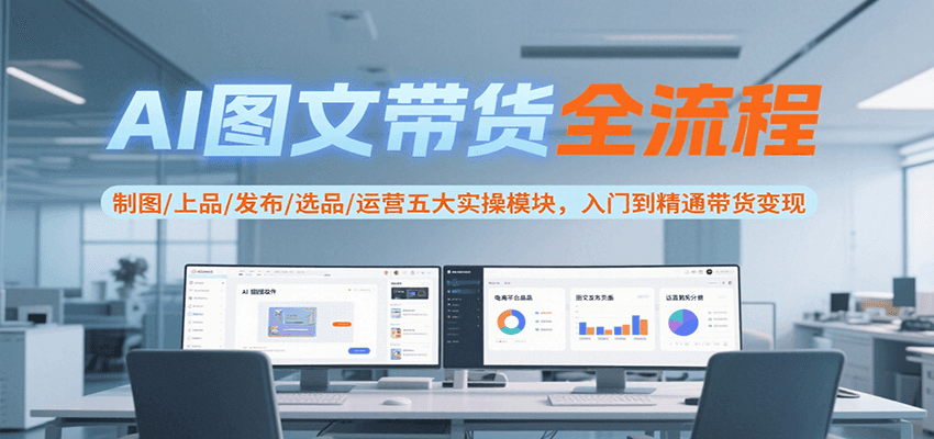 AI图文带货全流程，制图/上品/发布/选品/运营五大实操模块，入门到精通带货变现 - 创享网-创享网