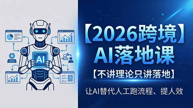 2026跨境AI落地课，不讲理论只讲落地，让AI替代人工跑流程、提人效-创享网