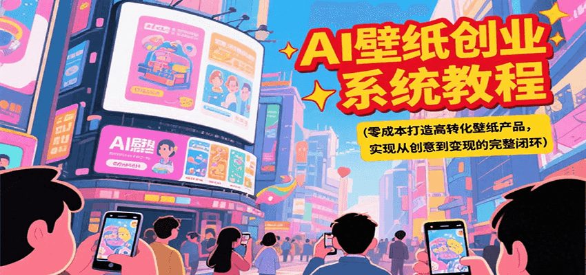 AI壁纸创业系统教程，零成本打造高转化壁纸产品，实现从创意到变现的完整闭环 - 创享网-创享网