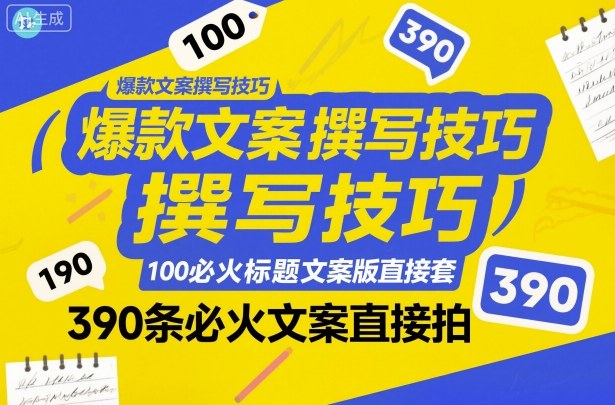 爆款文案撰写技巧,100个必火标题文案模版直接套,390条必火文案直接拍-创享网