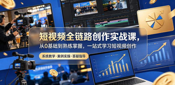 短视频全链路创作实战课，从0基础到熟练掌握，一站式学习短视频创作-创享网