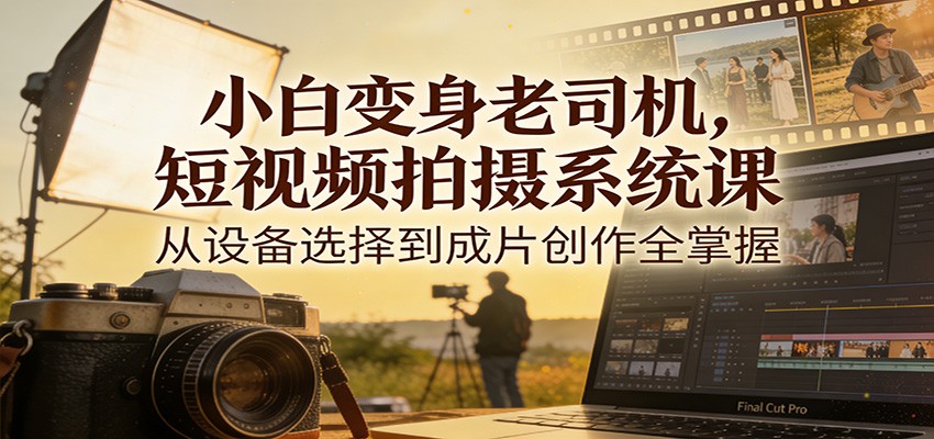 小白变身老司机，短视频拍摄系统课，从设备选择到成片创作全掌握-创享网