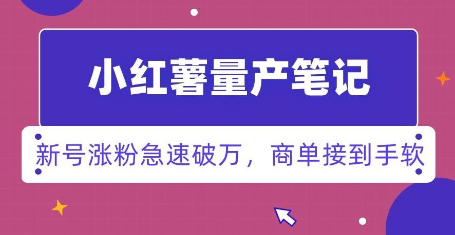 小红书量产笔记，一分种一条笔记，新号涨粉急速破万，新黑马赛道，商单接到手软【揭秘】 - 创享网-创享网