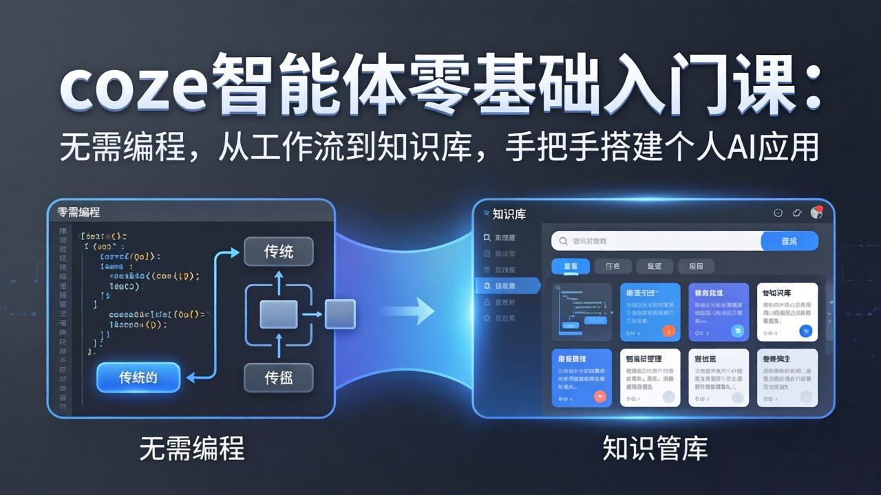 coze智能体零基础入门课：无需编程，从工作流到知识库，手把手搭建个人AI应用-创享网