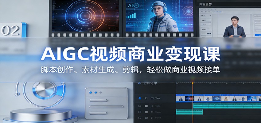 AIGC视频商业变现课：脚本创作、素材生成、剪辑，轻松做商业视频接单-创享网