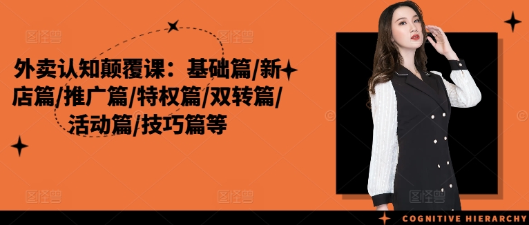 外卖认知颠覆课：基础篇/新店篇/推广篇/特权篇/双转篇/活动篇/技巧篇等 - 创享网-创享网