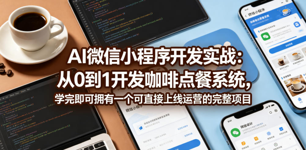 AI微信小程序开发实战：从0到1开发咖啡点餐系统，学完即可拥有一个可直接上线运营的完整项目 - 创享网-创享网
