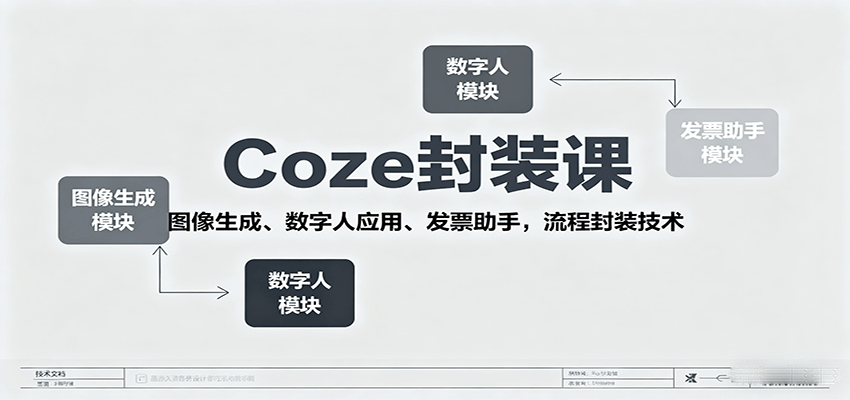 Coze封装课，图像生成、数字人应用、发票助手，流程封装技术 - 创享网-创享网