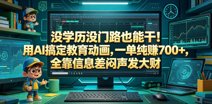 没学历没门路也能干！用AI搞定教育动画，一单纯賺700+，全靠信息差闷声发大财【揭秘】-创享网