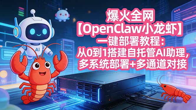 爆火全网【OpenClaw 小龙虾】一键部署教程：从0到1搭建自托管AI助理，多系统部署+多通道对接 - 创享网-创享网