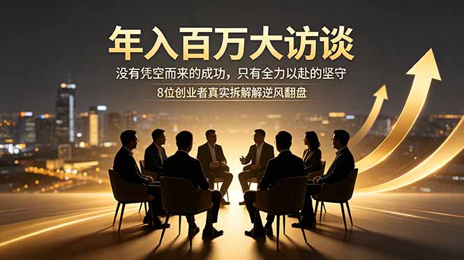 年入百万大访谈：没有凭空而来的成功，只有全力以赴的坚守，8位创业者真实拆解逆风翻盘路-创享网