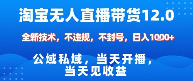淘宝无人直播12.0，公域私域技术，不封号，不违规布局双十一流量风口，日入1k(独家技术)【揭秘】-创享网