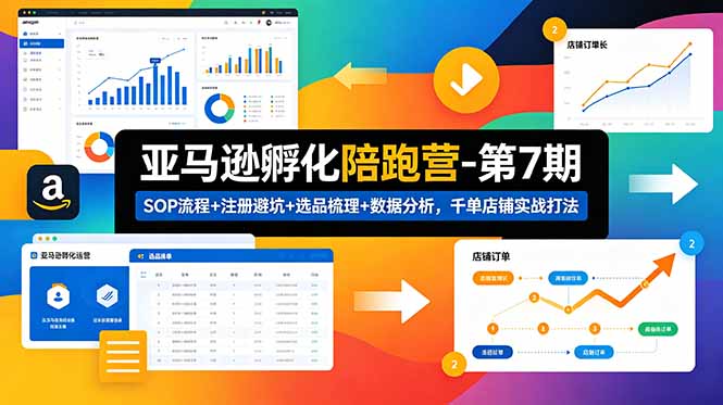 亚马逊孵化陪跑营-第7期：SOP流程+注册避坑+选品梳理+数据分析，千单店铺实战打法(更新0625 - 创享网-创享网