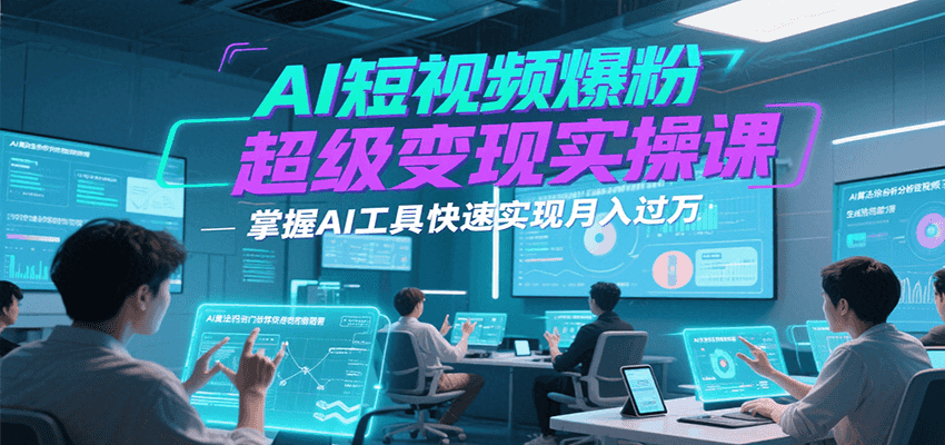 AI短视频爆粉超级变现实操课，掌握AI工具快速实现月入过万 - 创享网-创享网