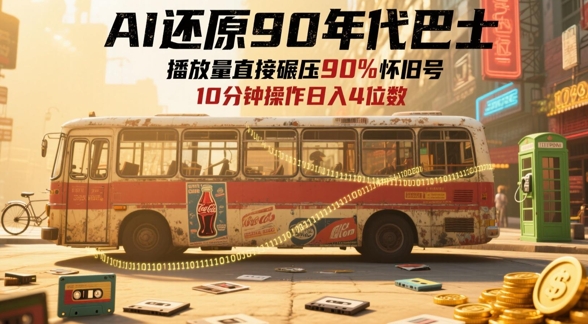 AI还原90年代巴士，一帧就让70后泪崩，播放量直接碾压90%怀旧号，每天操作十分钟，日入四位数 - 创享网-创享网
