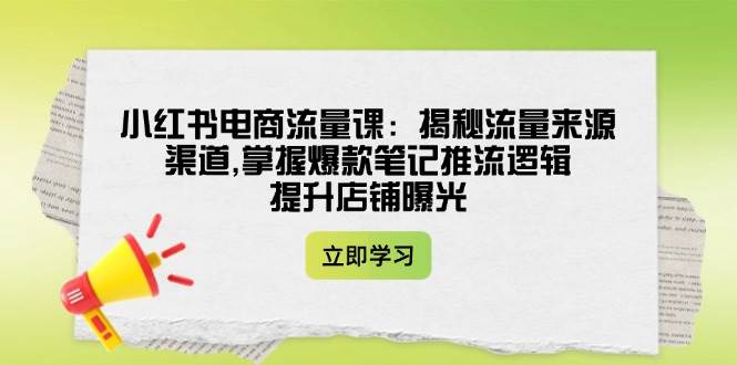小红书电商流量课：揭秘流量来源渠道,掌握爆款笔记推流逻辑,提升店铺曝光 - 创享网-创享网