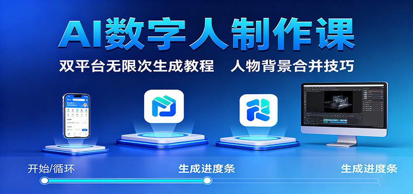 AI数字人制作课:双平台无限次生成教程,人物背景合并技巧-创享网