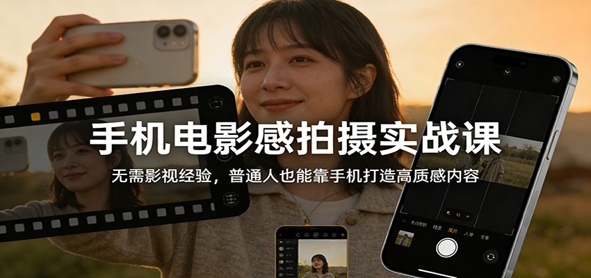 图片[1]-手机电影感拍摄实战课：无需影视经验，普通人也能靠手机打造高质感内容 - 创享网-创享网