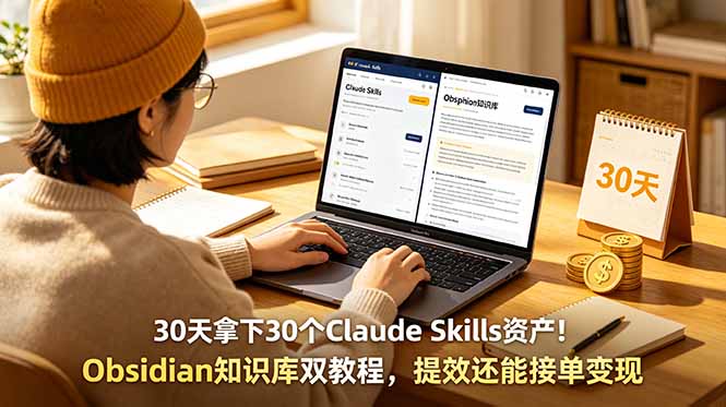 30天拿下30个Claude Skills资产！Obsidian知识库双教程，提效还能接单变现-创享网