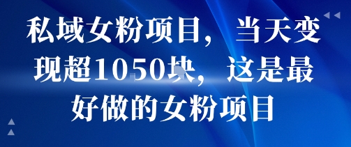 私域女粉项目，当天变现超1k，这是最好做的女粉项目，可放大操作 - 创享网-创享网